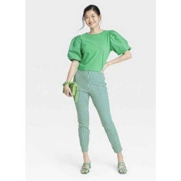 Women's High-Rise Slim Fit Ankle Pants - A New Day -Green Size 2. NWT. U - Picture 1 of 8